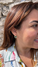 Load image into Gallery viewer, 18k Gold Filled CZ Clover Stud Earrings Available in 2 Colors
