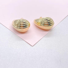 Load image into Gallery viewer, 18k Gold Filled Smooth XL Tear Drop Earring with Shell Patterns
