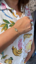 Load image into Gallery viewer, 18k Dainty Gold Filled Rolo Bracelet with Engraved Virgin Mary Medallion Center
