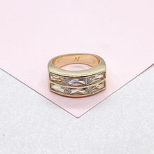 Load image into Gallery viewer, 18k Gold Filled 18k Gold Filled Signet Ring with Baguette Cut Stones on Top
