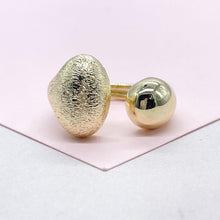 Load image into Gallery viewer, 18k Gold-filled Adjustable Dual Ended Wrap Ring with Frosted Texture and Dome Ends
