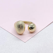 Load image into Gallery viewer, 18k Gold-filled Adjustable Dual Ended Wrap Ring with Frosted Texture and Dome Ends
