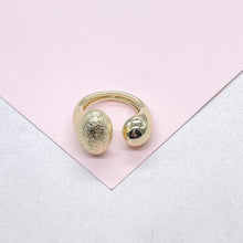 Load image into Gallery viewer, 18k Gold-filled Adjustable Dual Ended Wrap Ring with Frosted Texture and Dome Ends

