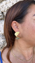 Load image into Gallery viewer, 18k Gold Filled Fanned out Earrings with Stripped Pattern
