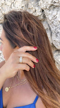 Load image into Gallery viewer, 18k Gold Filled 18k Gold Filled Signet Ring with Baguette Cut Stones on Top
