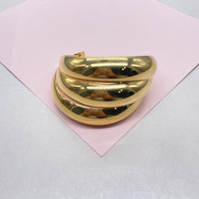 Load image into Gallery viewer, 18k Gold Filled Plain Triple Row Cuff Bracelet, Hollowed, Trending Now
