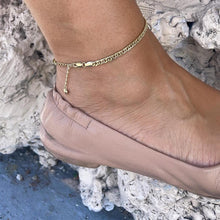 Load image into Gallery viewer, 18k Gold Filled 4mm Double Cuban Link Anklet, Summer Time Anklet
