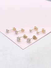 Load image into Gallery viewer, 18k Gold Filled Plain CZ Star Shaped Studs, Available in 3 Sizes, Dainty Jewlery, For Her, Dainty Studs, Boy Studs, Birthday Present
