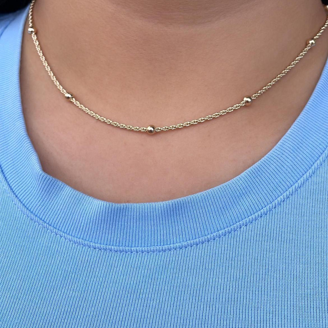 18k Gold Filled 1.5mm Rope Chain Satellite Fusion