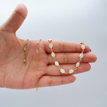 Load image into Gallery viewer, 18k Gold Filled Dainty Choker Chain and Bracelet with Cowrie Puka Shell Charms
