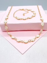 Load image into Gallery viewer, 18k Gold Filled Dainty Choker Chain and Bracelet with Cowrie Puka Shell Charms
