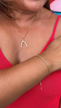 Load image into Gallery viewer, 18k Gold Filled Box Chain Necklace With Minimalistic Luck Bone Pendant Design, Wishbone
