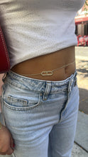 Load image into Gallery viewer, Silver Filled Dainty Curb Link Waist Chain with Oval Carabiner CZ Chain
