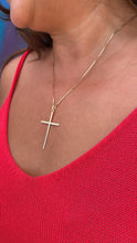 Load image into Gallery viewer, 18k Gold Filled VintageThin Plain Cross Pendant Charm, Silver, Rose Gold, Minimalist Jewelry Supplies
