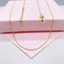 Load image into Gallery viewer, 18k Gold Filled Smooth 1mm Herringbone Box Chain Fusion Necklace, Minimalist Jewlery, Dainty Chain, Statement Jewlery, Gift Idea
