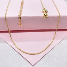 Load image into Gallery viewer, 18k Gold Filled Smooth 1mm Herringbone Box Chain Fusion Necklace, Minimalist Jewlery, Dainty Chain, Statement Jewlery, Gift Idea
