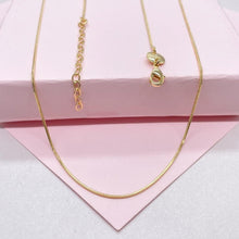 Load image into Gallery viewer, 18k Gold Filled Smooth 1mm Herringbone Box Chain Fusion Necklace, Minimalist Jewlery, Dainty Chain, Statement Jewlery, Gift Idea
