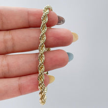 Load image into Gallery viewer, 18k Gold Filled 5mm Rope Bracelet In 7 Inch Length
