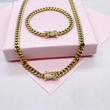 Load image into Gallery viewer, 14k Gold Filled 6mm Thick Cuban Curb Link Chain Necklace Featuring Special CZ Box Clasp, Available in Bracelet
