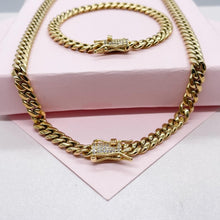 Load image into Gallery viewer, 14k Gold Filled 6mm Thick Cuban Curb Link Chain Necklace Featuring Special CZ Box Clasp, Available in Bracelet
