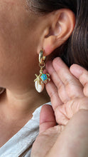 Load image into Gallery viewer, 18k Gold Filled Huggie Hoop Earring with Beach Themed Charms
