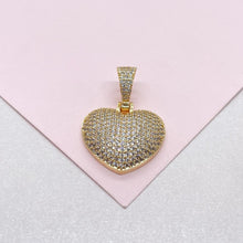 Load image into Gallery viewer, 18k Gold Filled CZ Puffy Heart Pendant
