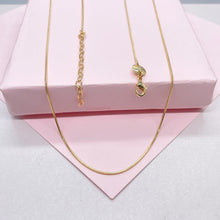 Load image into Gallery viewer, 18k Gold Filled Smooth 1mm Herringbone Box Chain Fusion Necklace, Minimalist Jewlery, Dainty Chain, Statement Jewlery, Gift Idea
