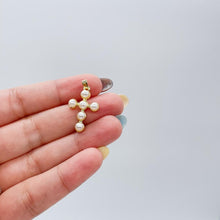 Load image into Gallery viewer, 18k Gold Filled Beaded Pearl Cross Pendant
