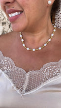 Load image into Gallery viewer, 18k Gold Filled Gold Bead and Synthetic Saltwater Pearl Choker
