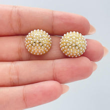 Load image into Gallery viewer, 18k Gold Filled 15mm Pearl Beaded Stud Earrings
