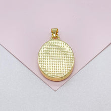 Load image into Gallery viewer, 18k Gold Filled Engraved Virgin of Mary Charm with Mother of Pearl
