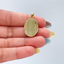 Load image into Gallery viewer, 18k Gold Filled Engraved Virgin of Mary Charm with Mother of Pearl
