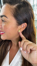Load image into Gallery viewer, 18k Gold Filled Virgin Mary Studs Crowned with CZ Stones
