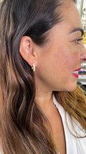 Load image into Gallery viewer, 18k Gold Filled Pearl Beaded Oval Hoop Earrings
