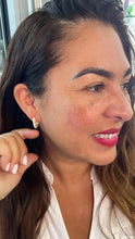 Load image into Gallery viewer, 18k Gold Filled Pearl Beaded Oval Hoop Earrings
