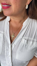 Load image into Gallery viewer, 18k Gold Filled Crucifix Cross Patterned with CZ and Engraving Patterns
