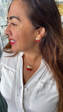Load image into Gallery viewer, 18k Gold Filled Classic Red Cherry Stud Earring with CZ Stems
