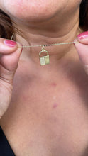 Load image into Gallery viewer, 18k Gold Filled Lock Charm with Half Cubic Zirconia and Smooth Gold Surface
