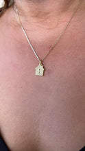Load image into Gallery viewer, 18k Gold Filled Mini House Charm with Key Whole CZ Pave
