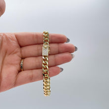 Load image into Gallery viewer, 18k Gold Filled Round Edged 7mm Miami Cuban Link Necklace featuring Zirconia Box Clasp
