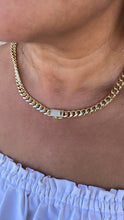 Load image into Gallery viewer, 18k Gold Filled Round Edged 7mm Miami Cuban Link Necklace featuring Zirconia Box Clasp
