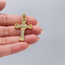 Load image into Gallery viewer, 18k Gold Filled Crucifix Cross Patterned with CZ and Engraving Patterns
