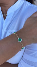 Load image into Gallery viewer, 18k Gold Filled Dainty 2mm Cuban Link Bracelet with 3 Colorful Disk Charm
