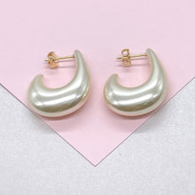 Load image into Gallery viewer, Boho Synthetic Pearl Hoop Earrings, Hook Style
