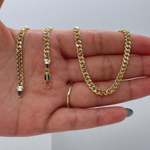 Load image into Gallery viewer, 18k Gold Filled Cuban Link Chain:3.4MM Miami Curb Necklace &amp; Bracelet
