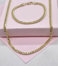 Load image into Gallery viewer, 18k Gold Filled Cuban Link Chain:3.4MM Miami Curb Necklace &amp; Bracelet
