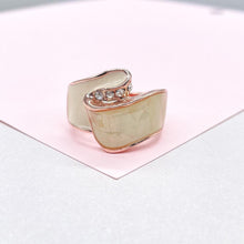 Load image into Gallery viewer, 18k Rose Gold-filled Ring with Enamel and Mosaic style artwork
