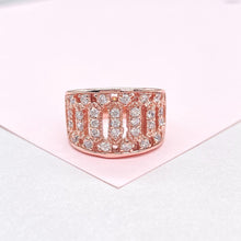 Load image into Gallery viewer, Sophisticated 18k Rose Gold Filled Ring with Micro Pave Cubic Zirconia
