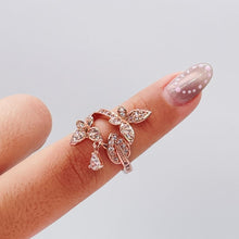 Load image into Gallery viewer, 18K Rose Gold Filled Butterfly Cluster Ring and Pearl Cut CZ
