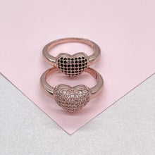 Load image into Gallery viewer, Sophisticated 18k Rose Gold Filled CZ Heart Ring
